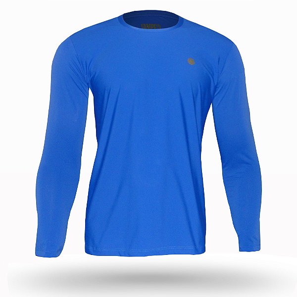 Camiseta Masculina Manga Longa com Proteção Solar UV 50+ Cor Royal