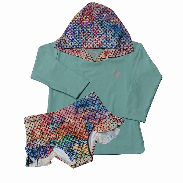 Camisa uv com capuz infantil Clearance