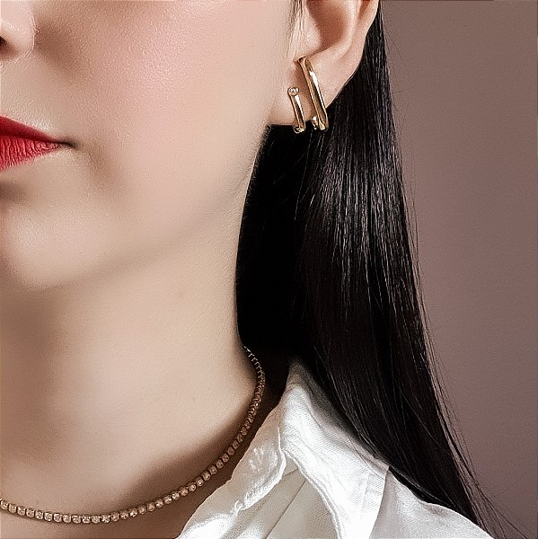 Brinco Akira Banhado a Ouro 18k