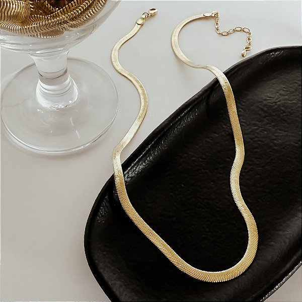 Colar Fita Boss Banhado a Ouro 18k