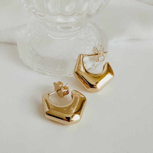 Argola Sunna Banhada a Ouro 18k