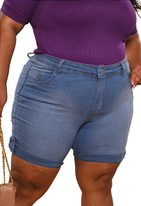 Short Jeans Plus Size Médio