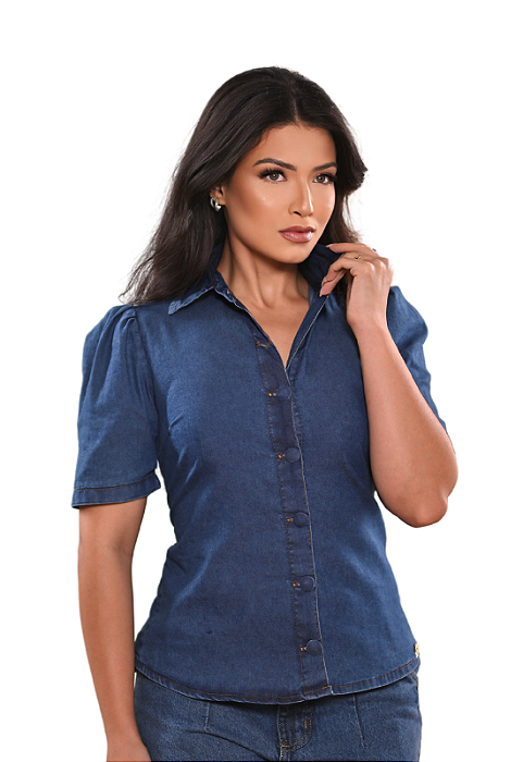 Blusa Manga Princesa Jeans slim