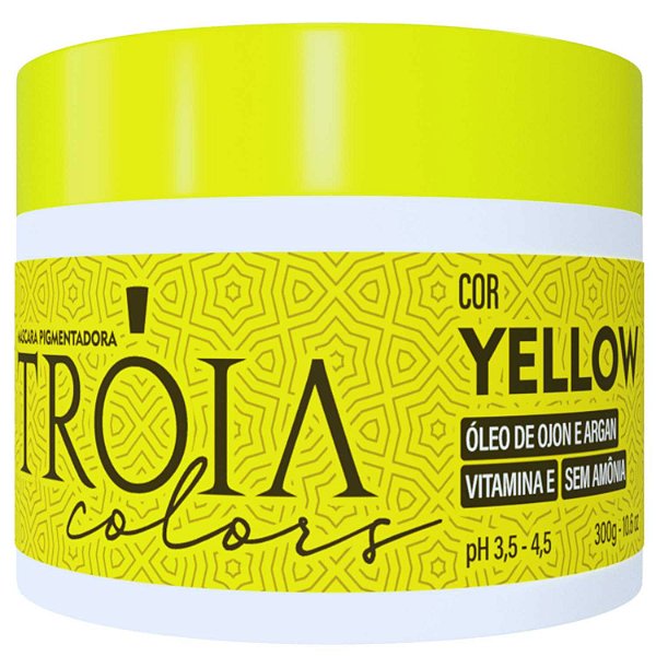 Máscara Capilar Pigmentadora Troia Colors Yellow 300g Cor fantasia  - Troia Hair