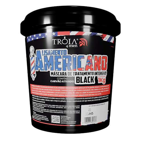 Alisamento Americano Black 1kg - Troia Hair 4Man: Alisamento Profissional Rápido