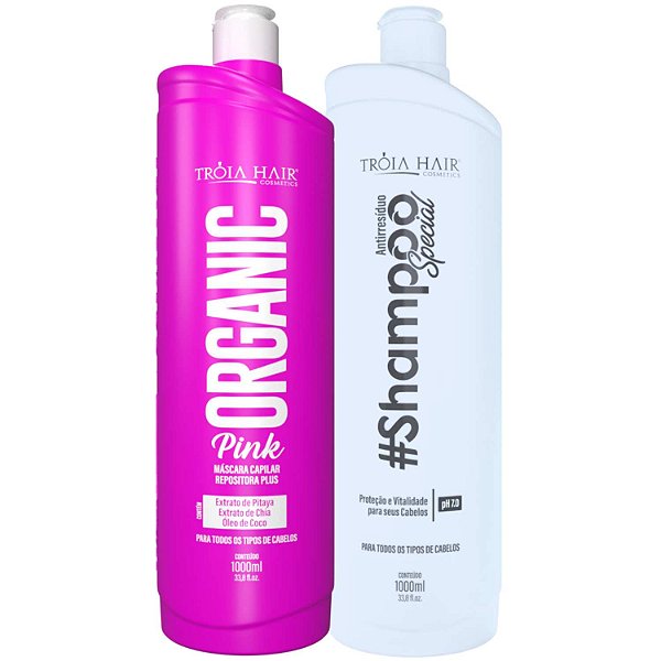 Kit Semi Definitiva Organic (Lisorganic) Pink 2L - Troia Hair