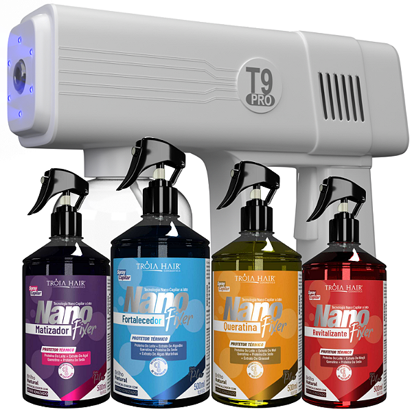Pistola Pulverizadora K6x Tróia Hair + 4 Nano Fixer