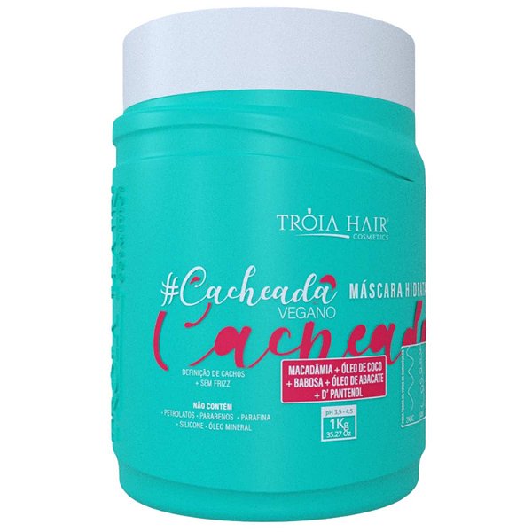 Máscara Hidratante Cacheada Vegana 1kg Troia Hair