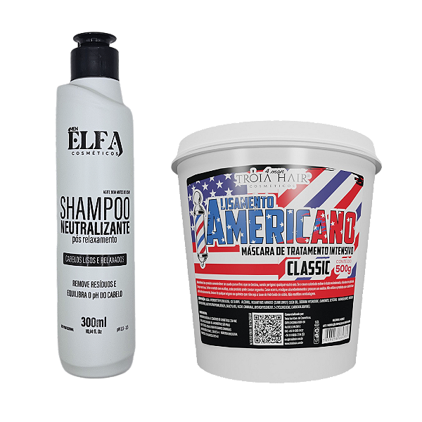 Alisamento Americano Classic 500g + Shampoo Neutralizante 300ml Tróia Hair