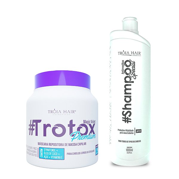 Trotox Orgânico Magic Violet 1kg + Shampoo Limpeza Profunda 1L Tróia Hair