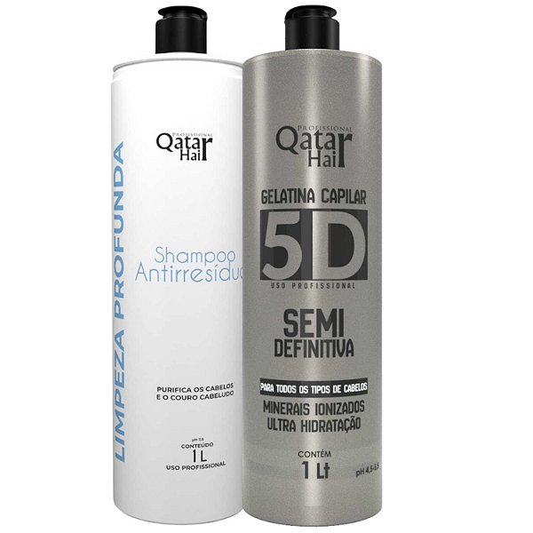 Kit Progressiva Semi Definitiva 5D Gelatina Capilar - Qatar Hair