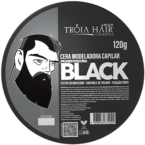 Cera Modeladora Black Pigmentante 120g - Troia Hair