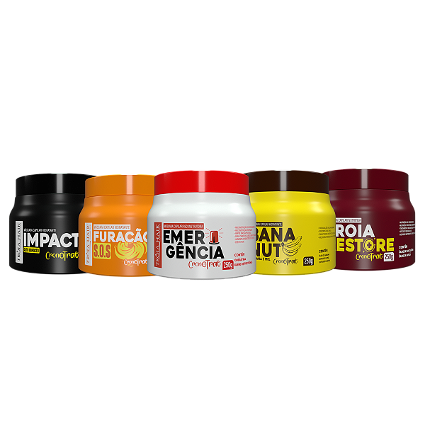 Kit C/ 5 Máscaras Cronograma Capilar Cronotrat 250g Tróia HaiR