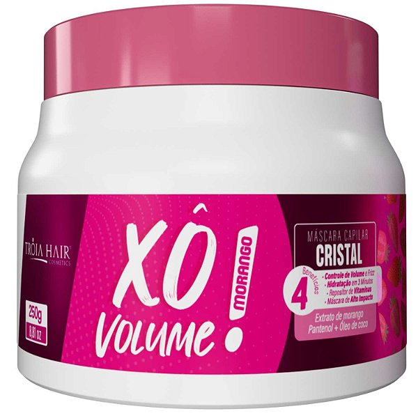 Xô Volume Morango 250g Redutor De Volume Tróia Hair