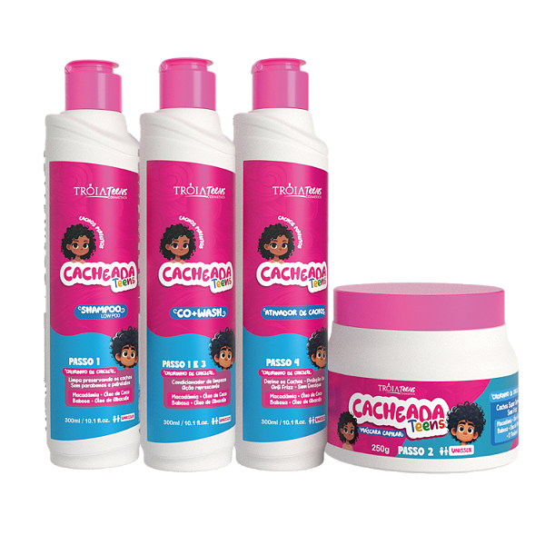Lançamento Kit Cacheada Kids Cheirinho De Chiclete 300ml/250g Tróia Hair