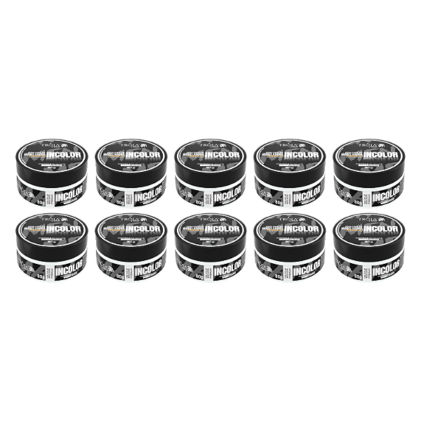 10 Pomadas Modeladoras Premium Incolor 80g Controle De Volume Tróia Hair
