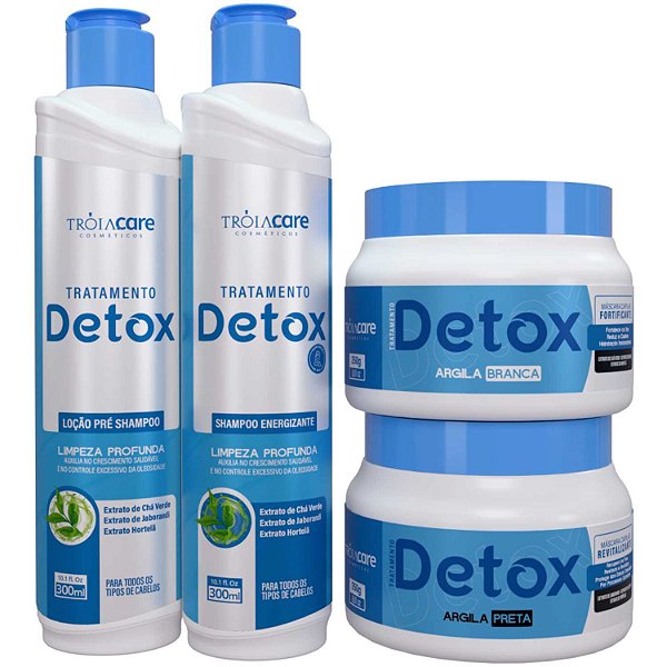 Kit Detox Capilar Completo - Limpeza, Revitalização e Crescimento  Troia Hair 300ml/250g
