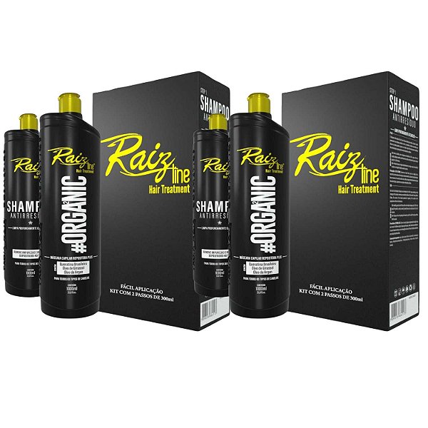 2 Kit Semi Definitiva Orgânica Raiz Line 1L Alisamento inteligente