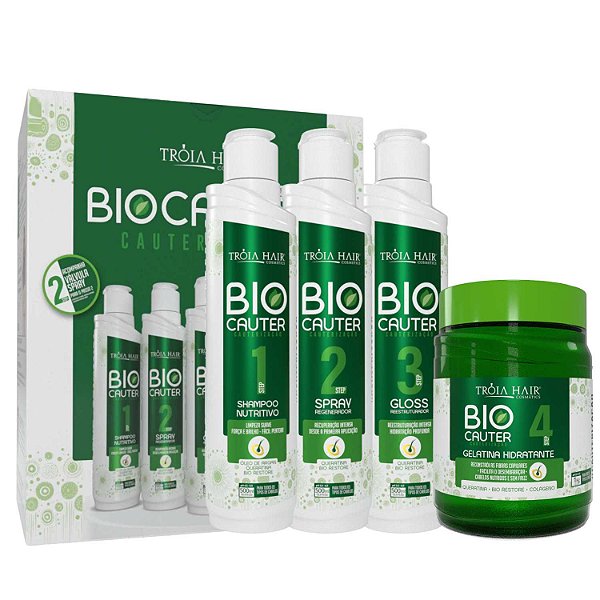 Kit Cauterização 4 Passos - Troia Hair: Reconstrução Intensiva 500ml - Troia Hair