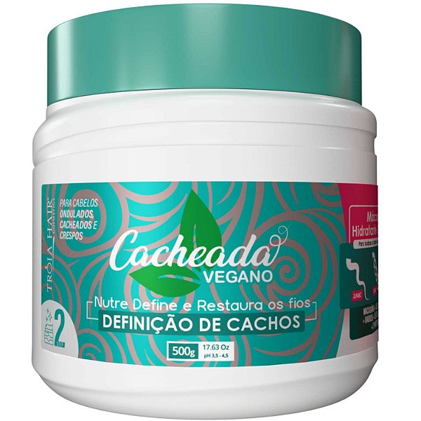 Máscara Hidratante Cacheada Vegana 500g - Troia Hair