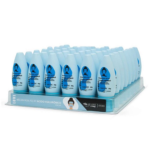 Máscara Facial Peel Off Ácido Hialurônico Max Love com 48un de 50g