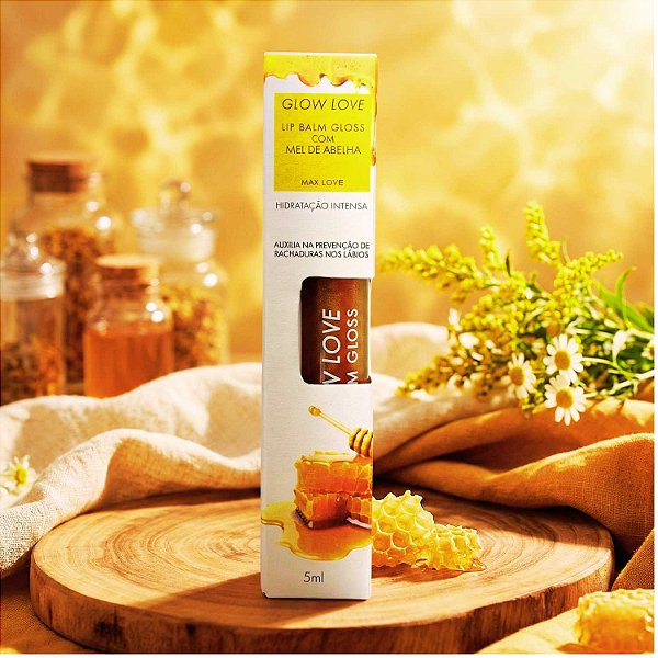 Glow Love Lip Balm Gloss com Mel de Abelha - Max Love