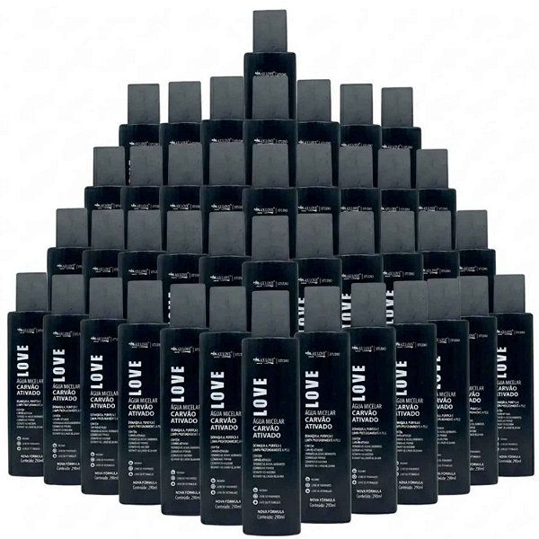 Box C/ 48un Água Micelar Max Love 290ml - Carvão Ativado