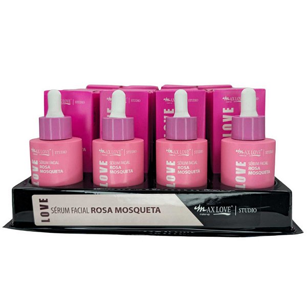 BOX C/ 24 SÉRUM ROSA MOSQUETA MAX LOVE — HIDRATAÇÃO INTENSA • NUTRIÇÃO • REGENERAÇÃO