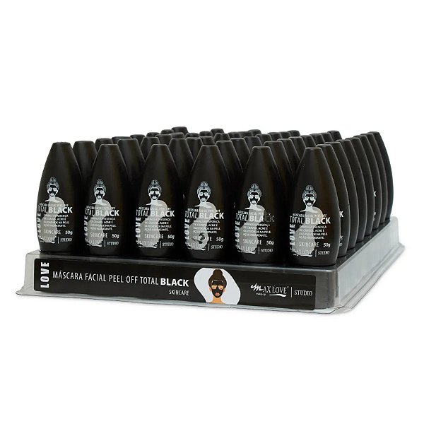 Máscara Facial Peel Off Total Black Max Love com 48un de 50g