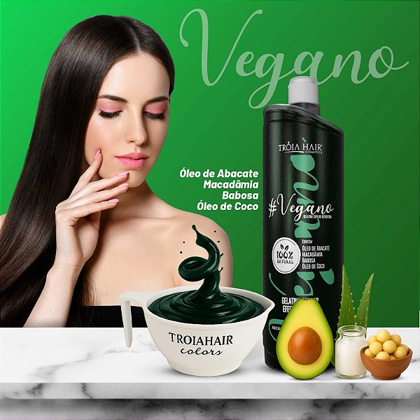 Vegano Gelatina Capilar Repositora - Troia Hair 1l Escova Progressiva