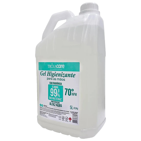 Álcool Gel 70% Antisséptico Galão 5L Troia Care
