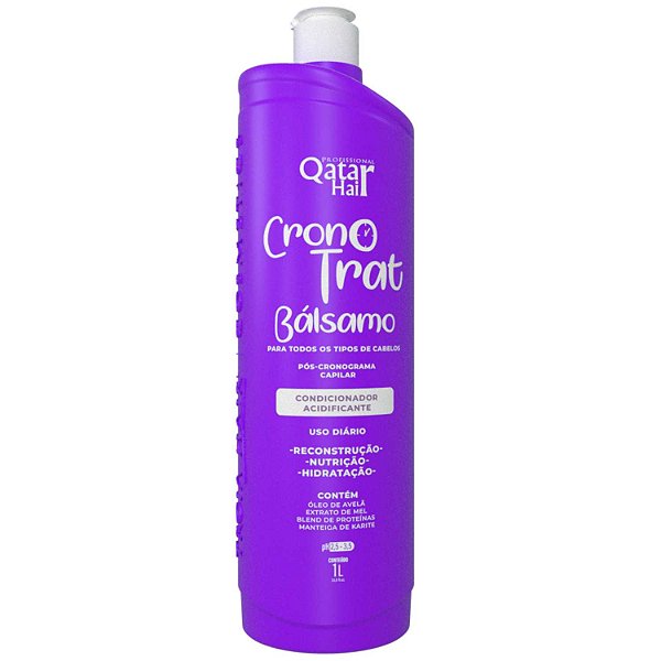 Condicionador  Bálsamo Cronotrat 1L - Qatar Hair: Nutrição e Maciez Diária para Seus Fios