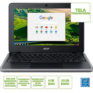 Chromebook Acer C733T-C2HY Intel Celeron N4020 4GB 32GB eMMC 11.6' Chrome OS