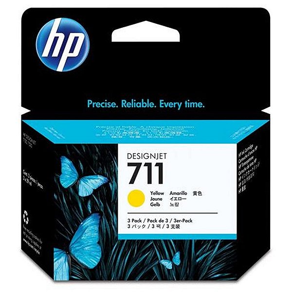 Cartucho de tinta HP 711 Amarelo 29ml (3 unid) - CZ136AB