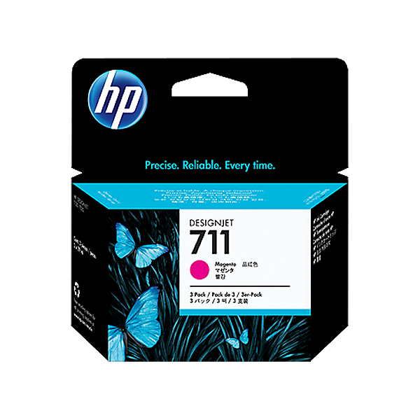 Cartucho de tinta HP 711 Magenta 29ml (3 unid) - CZ135AB