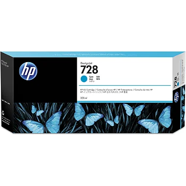 Cartucho de Tinta HP 728 Ciano 300ml - F9K17A