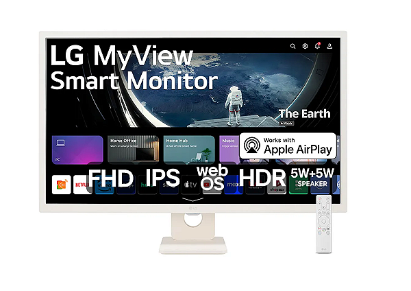 Monitor LG Smart Branco 32" IPS FHD 32SR50F-WAWZM