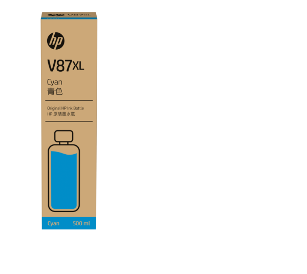 Garrafa de Tinta Cian HP V87XL com 500 ml