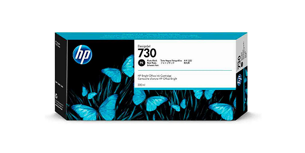 Cartucho de Tinta HP 730 Preto Fotográfico P2V73A | Plotter HP T1600 T2600 T1700 | Original 300ml