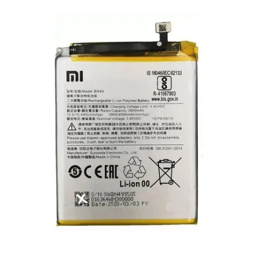 Bateria Redmi 7A BN49 HOMOLOGADA
