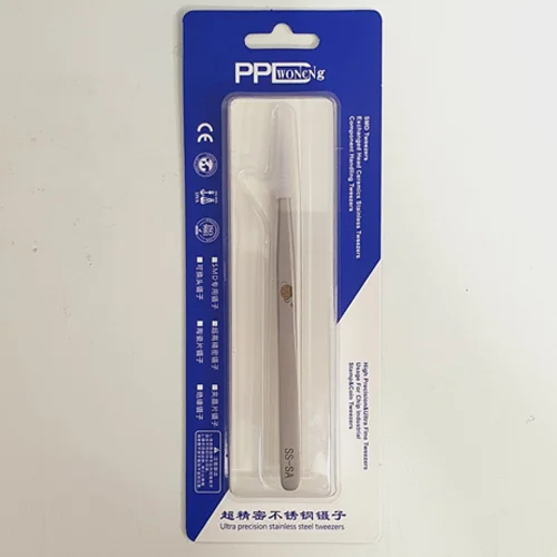 Pinça reta de precisão ponta fina PPD SS-SR