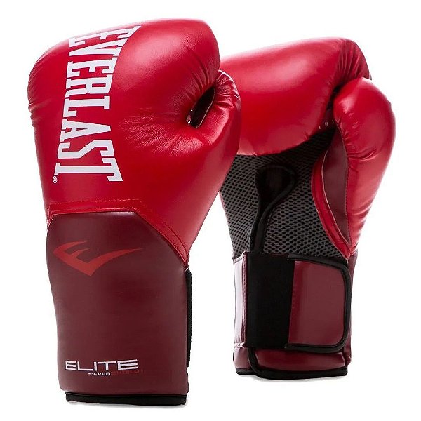 Luva de Boxe e Muay Thai Everlast Elite 12 Oz Vermelha - Casa da Musculação