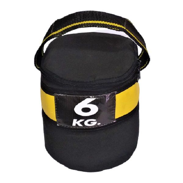 Kettlebag 6kg Preto/Amarelo - Kettlebell de Tecido