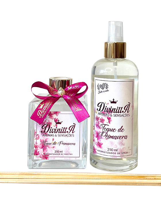 Kit Aromatizador Spray e Varetas - Toque de Primavera