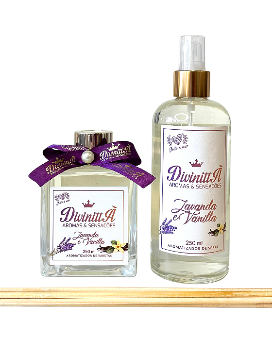 Kit Aromatizador Spray e Varetas - Lavanda e Vanilla