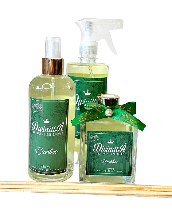Kit Aromatizador Spray, Água de Lençol e Varetas - Bamboo