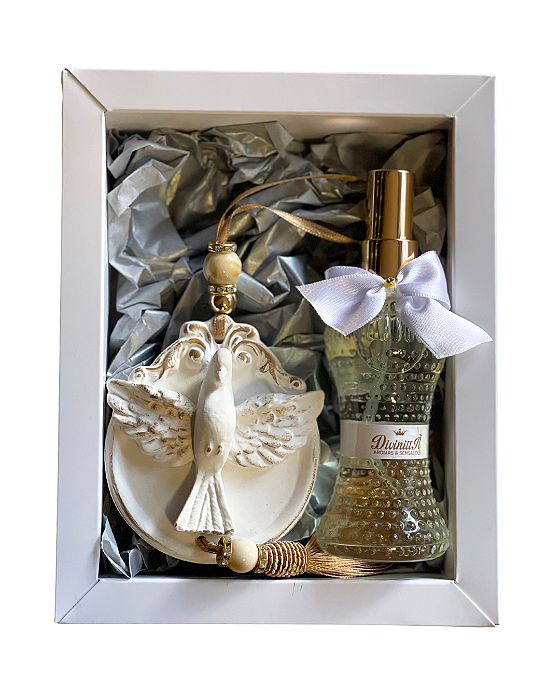 Kit Presente Gesso Decorativo e Spray Cinturinha - Chá Branco