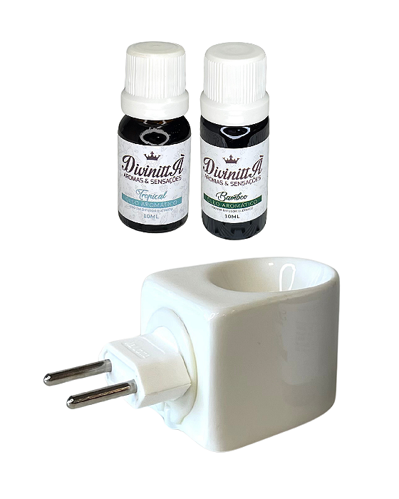 Kit Difusor de Tomada e Óleo Aromático - 2 óleos de 10 ml
