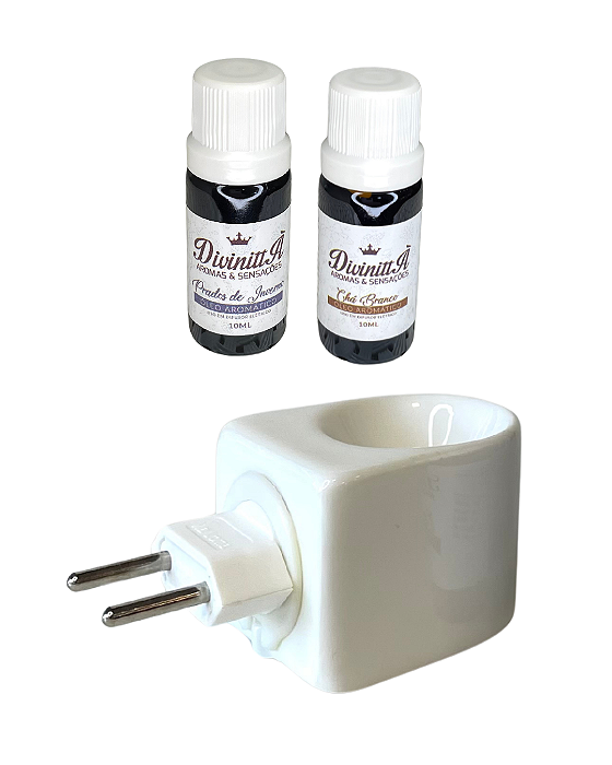 Kit Difusor de Tomada e Óleo Aromático - 2 óleos de 10 ml