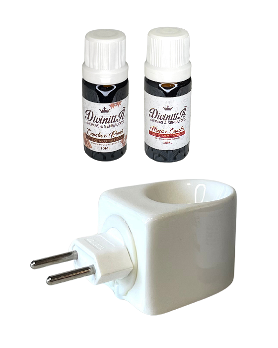 Kit Difusor de Tomada e Óleo Aromático - 2 óleos de 10 ml